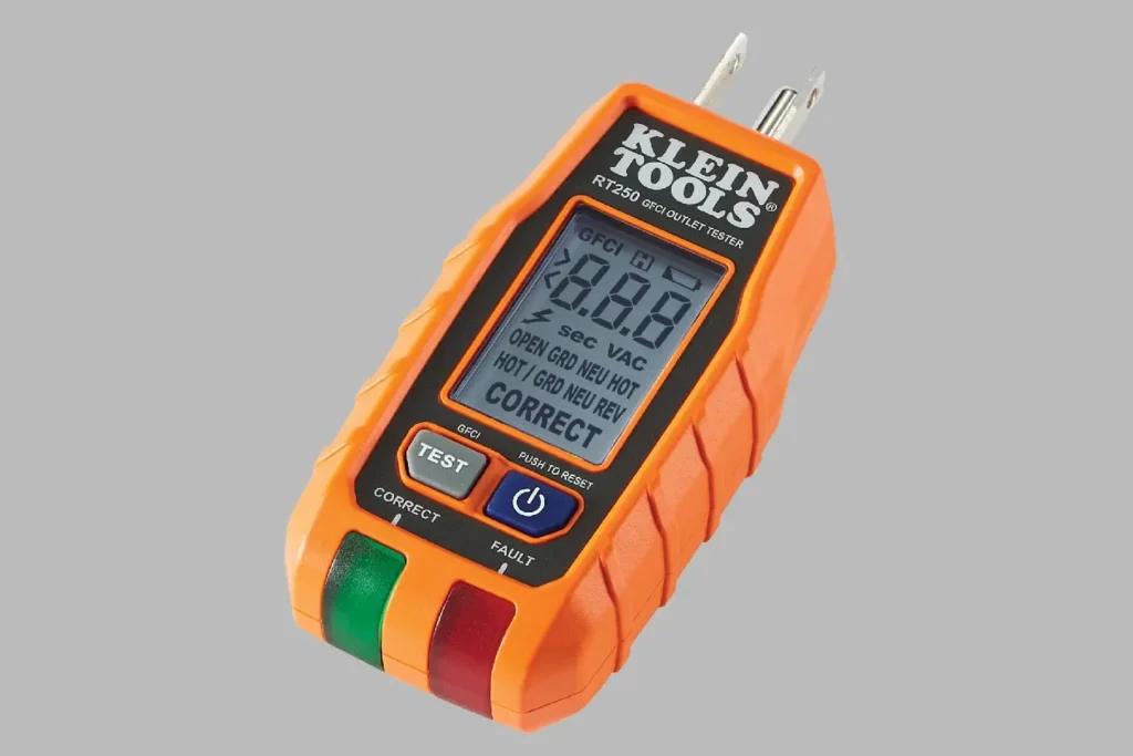 Klein Tools GFCI Receptacle Tester With LCD Screen